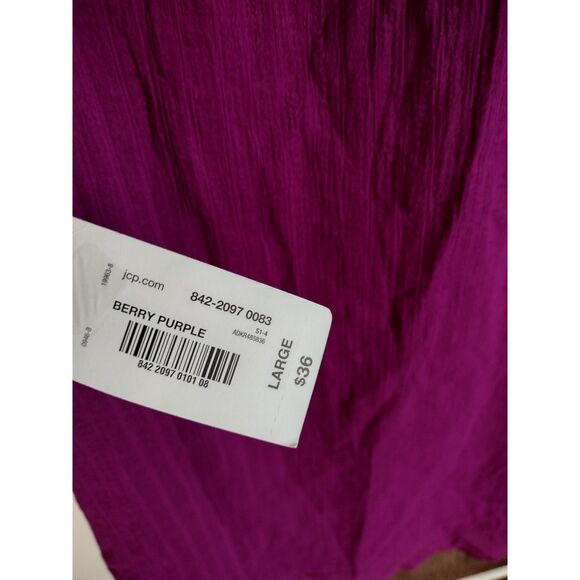 NWT a.n.a. Purple V-Neck Sleeveless Flowy Blouse Sz Large - Picture 4 of 5